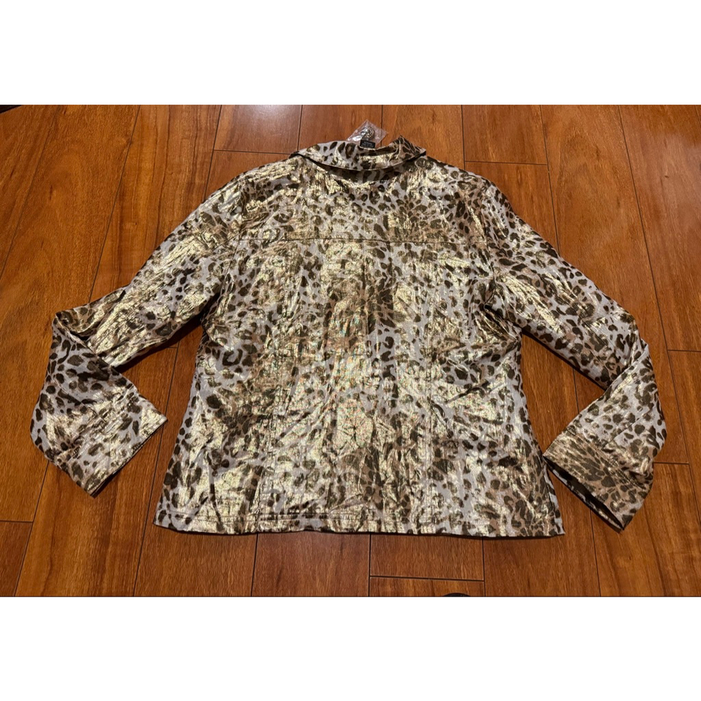 Women's BEREK Blazer M Gold Brown Leopard Print - Picture 3 of 6